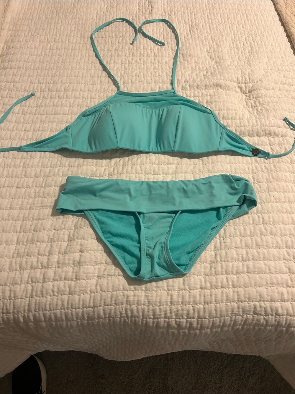 Swim Systems Women's Fold-Over Bikini Set in Aqua